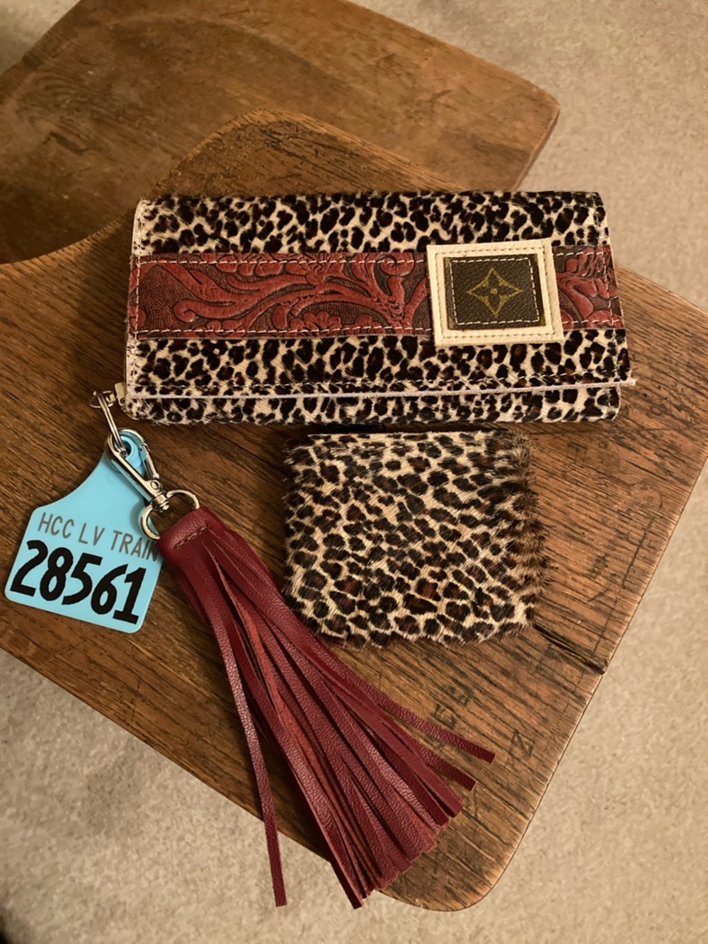 Holy Cow Couture Exclusive LV Bandit Wallet w/Tassel, Coin Purse Bundle NWOT